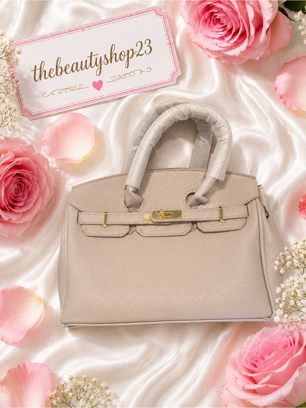 Gray Birkin 25 Style Bag